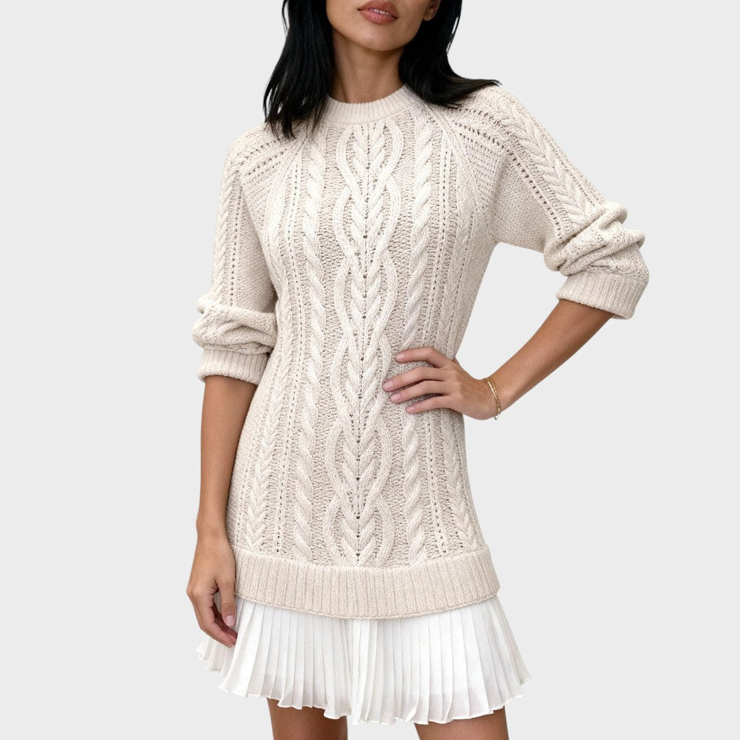 Isabela™ | Vestido suéter con detalle plisado