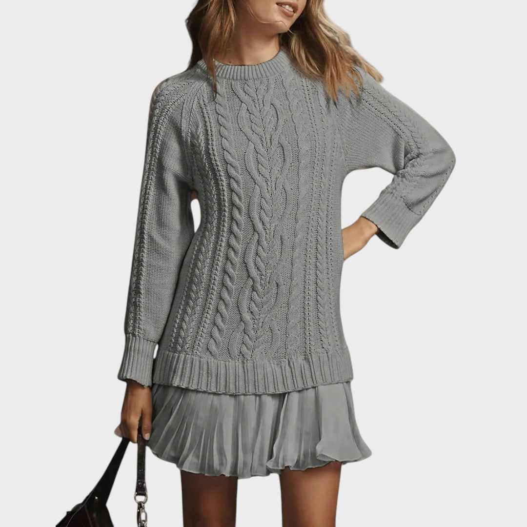 Isabela™ | Vestido suéter con detalle plisado
