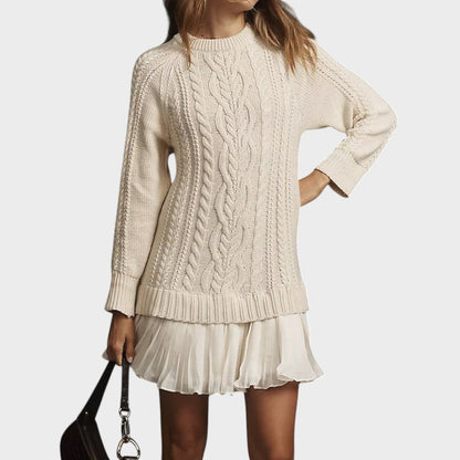 Isabela™ | Vestido suéter con detalle plisado