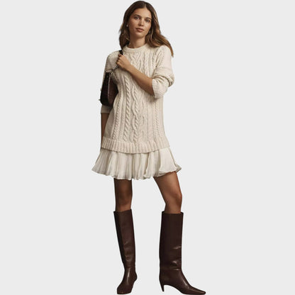 Isabela™ | Vestido suéter con detalle plisado