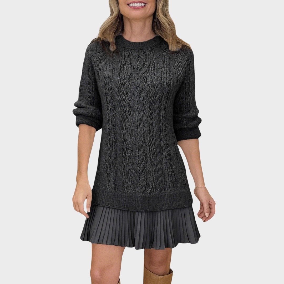 Isabela™ | Vestido suéter con detalle plisado