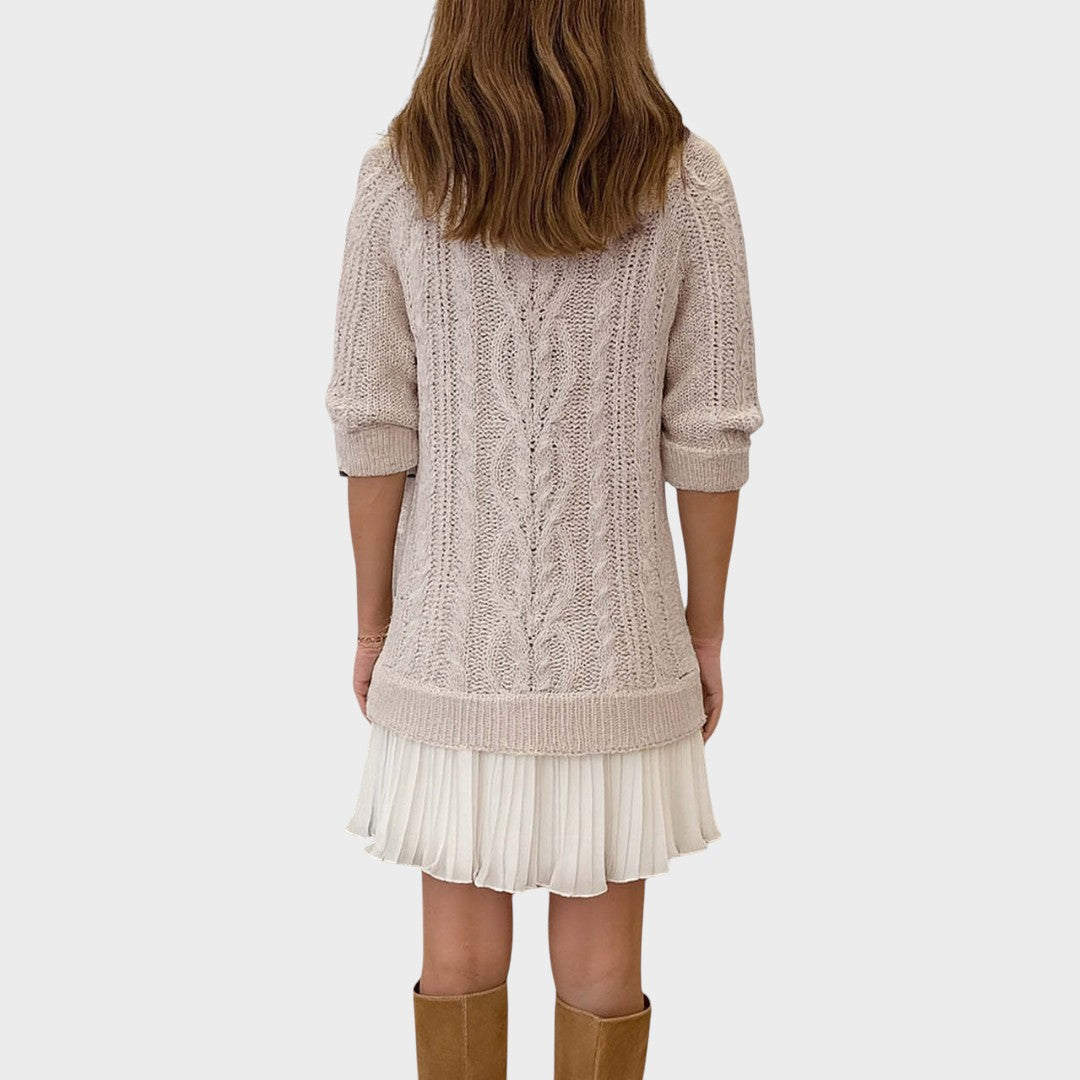 Isabela™ | Vestido suéter con detalle plisado