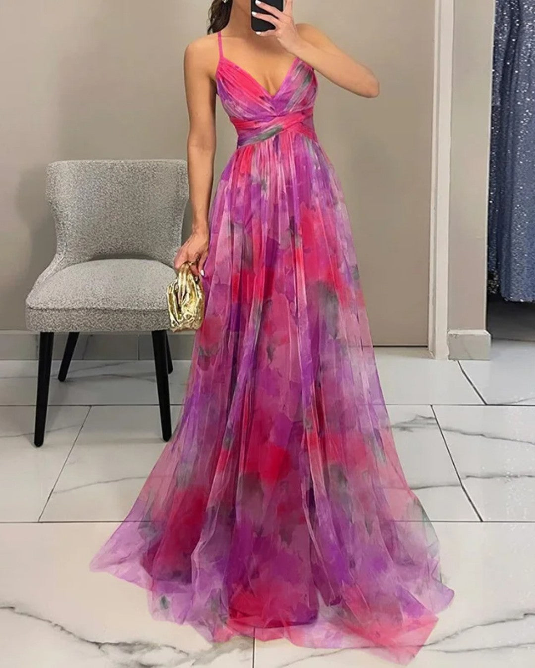 Giselle | Vestido Largo Floral que Estiliza