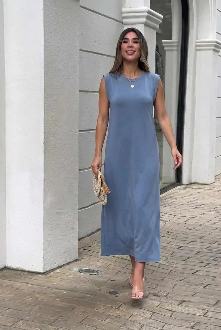 Inma | Vestido largo fluido antiarrugas