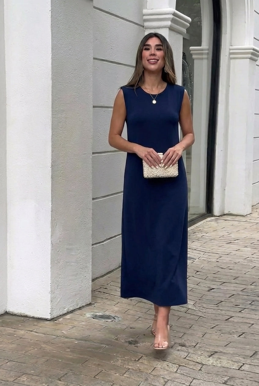 Inma | Vestido largo fluido antiarrugas