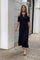 Elena | Vestido largo con hombros al descubierto y corte relajado