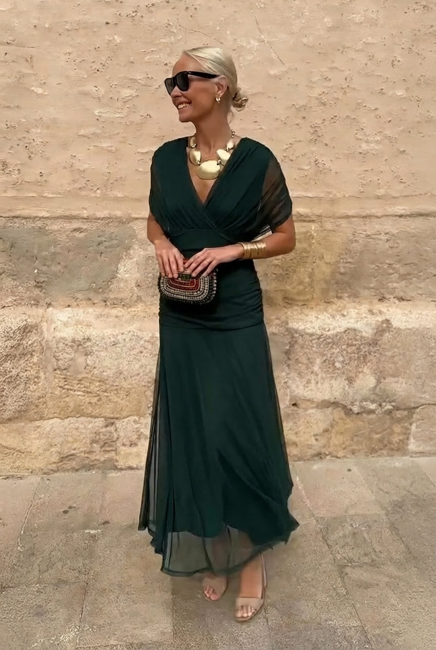 Lola | Vestido largo de fiesta elegante con cuello en V