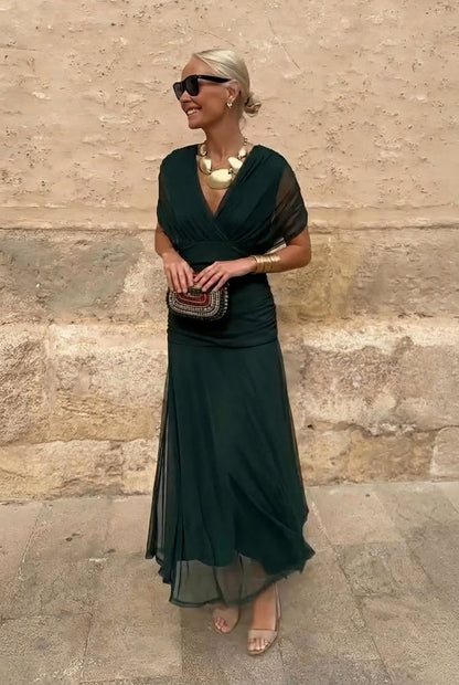 Lola | Vestido largo de fiesta elegante con cuello en V