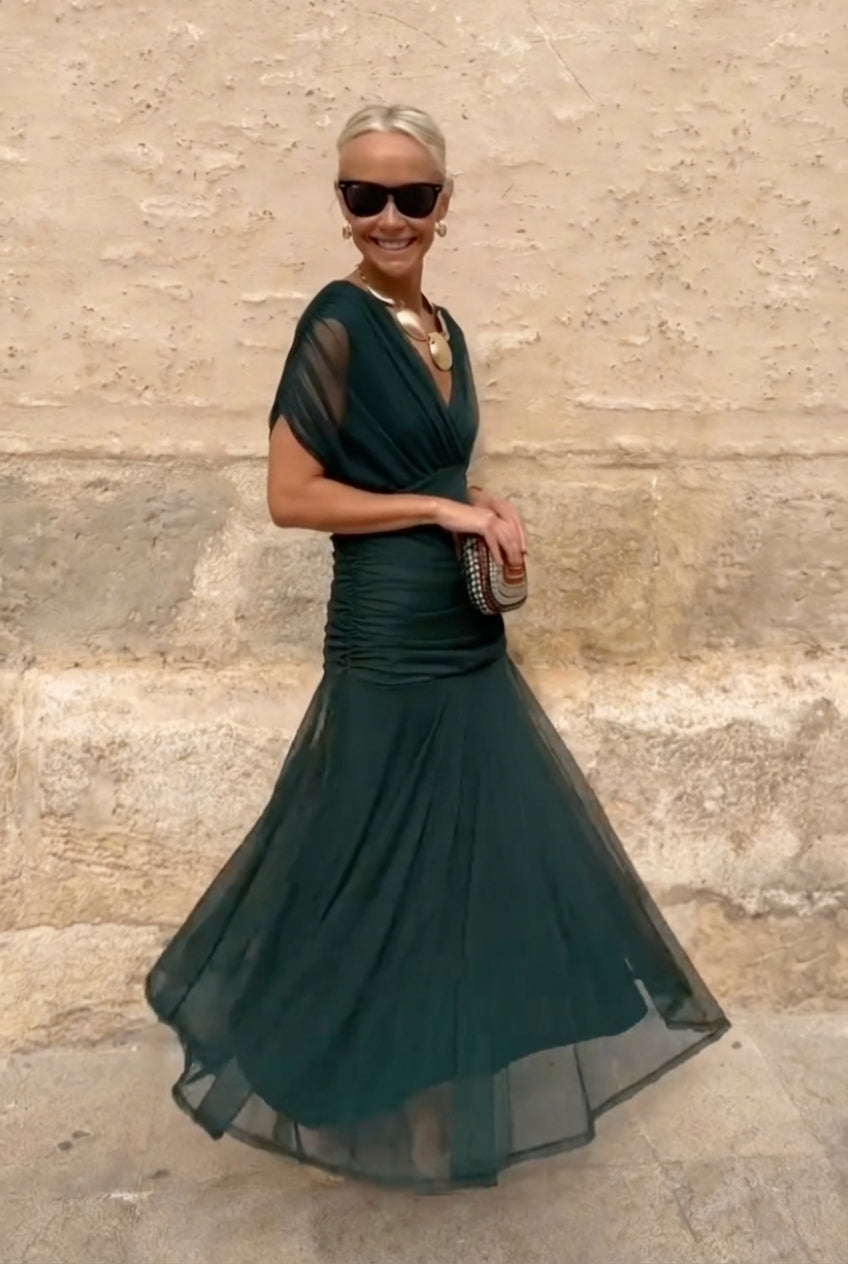 Lola | Vestido largo de fiesta elegante con cuello en V