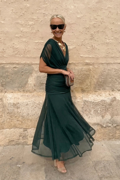 Lola | Vestido largo de fiesta elegante con cuello en V