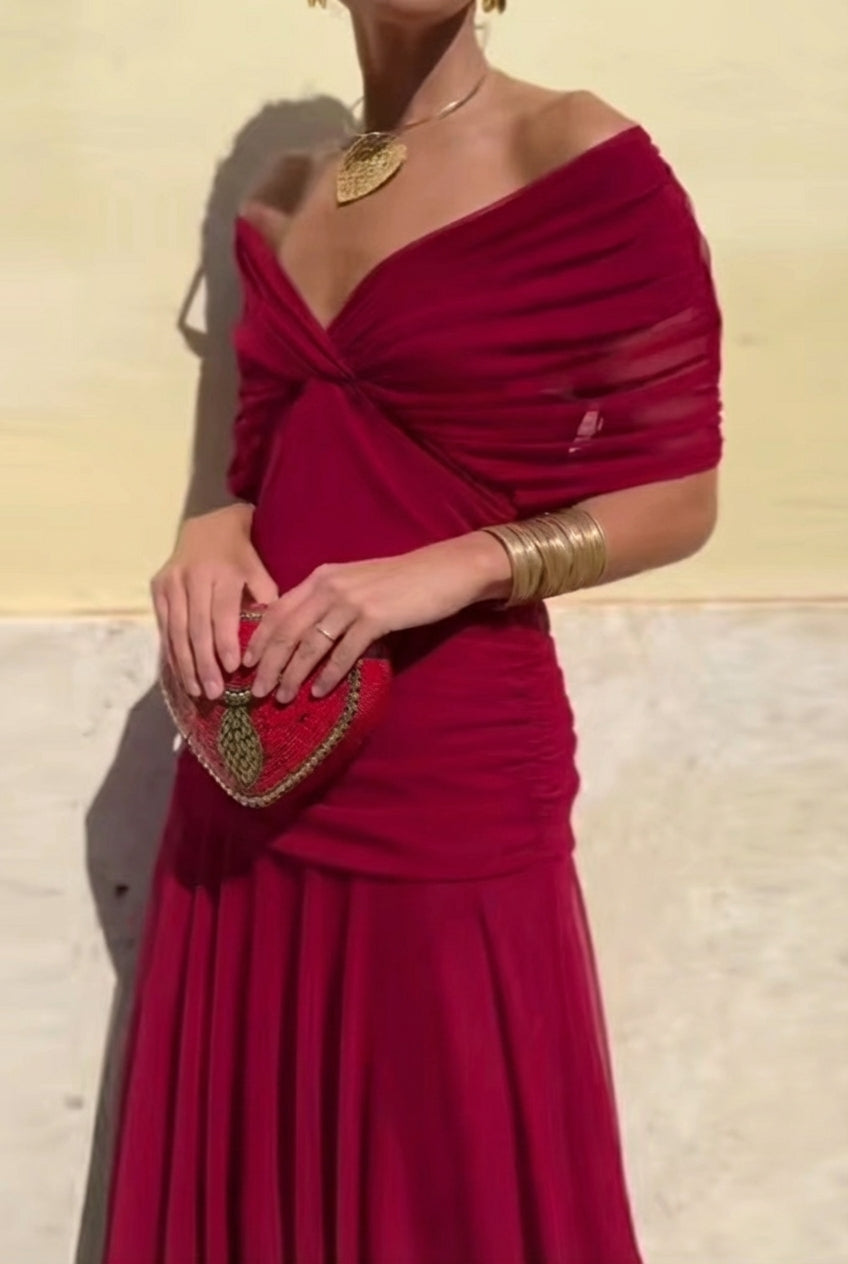 Lola | Vestido largo de fiesta elegante con cuello en V